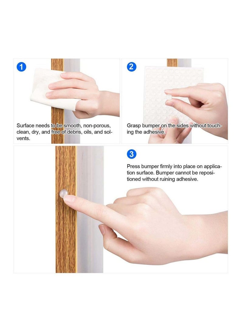 100 Pcs Adhesive Bumper Pads Clear Rubber Feet Self Stick Bumpers Sound Dampening Door Cabinet Buffer for Drawers Table Laptop Cutting Boards - Image 3