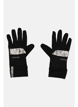 Women 1 Pair Brand Logo Gloves, Black