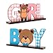 C1krint Teddy Bear Wooden Decorative Signage Boy Girl Gender Reveal Decor 2Pcs BluePink Table Centerpieces for HeShe Baby Shower Party Supplies 94 x 39 inches Wood - Image 3