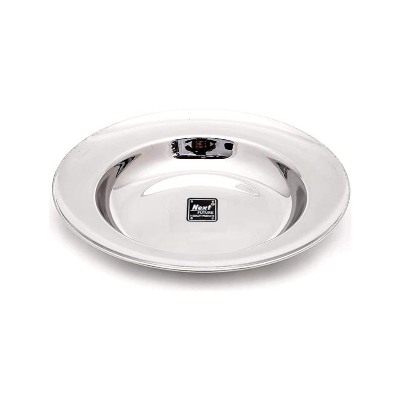 Next Future Set of 6 Plates Stainless Steel Deep SoupBreakfastMaggiPastaGravy Plate Medium Size with Mirror Polish Heavy Gauge Soup Plate Diameter 8 Inches 21 cms - Image 2