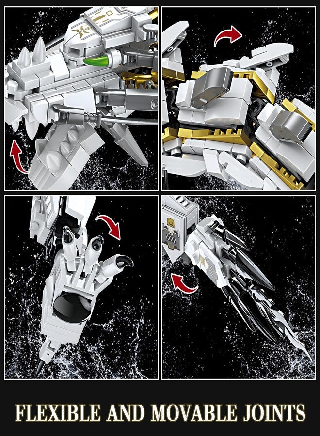 HIGH GODO Dragon Building Blocks Sets for Adults, White Mechanical Dragon Animal Building Model Collectible Display Toys, Cool Creative Gifts for Boys Teens Fans (1485 Pieces) - Image 3