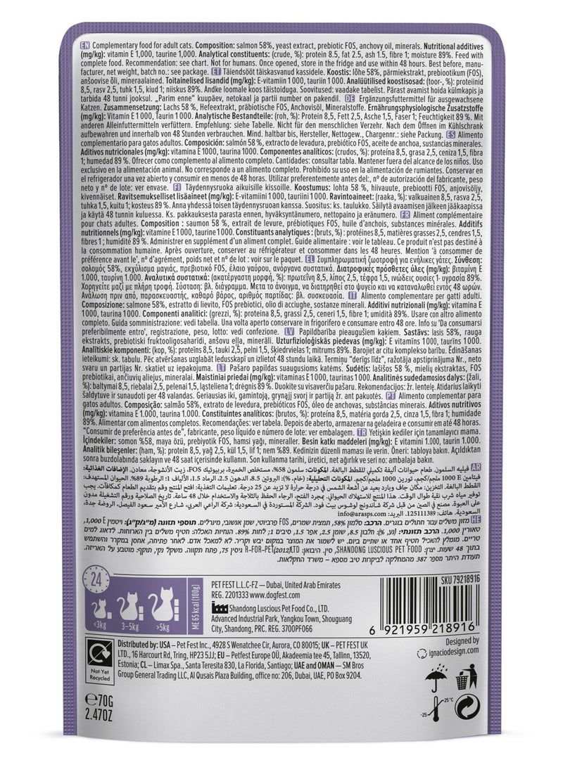 Cat Fest CatFest Salmon Fillets in Tender Jelly, Natural Wet Cat Food, High Protein, Grain-Free, 70g Pouch  - Image 2