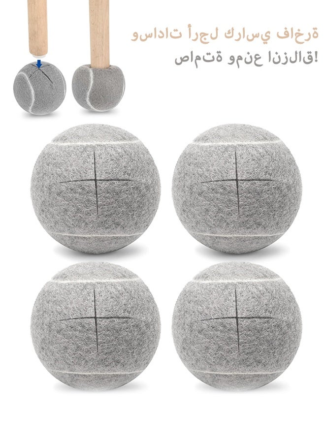 Sweet Life 4 PCS Chair Leg Floor Protectors, Chair Leg Protectors for Hardwood Floors, Floor Protectors for Chairs with Felt Pads for Chair Legs, Table Legs or Other Furniture Legs (Grey) - Image 1