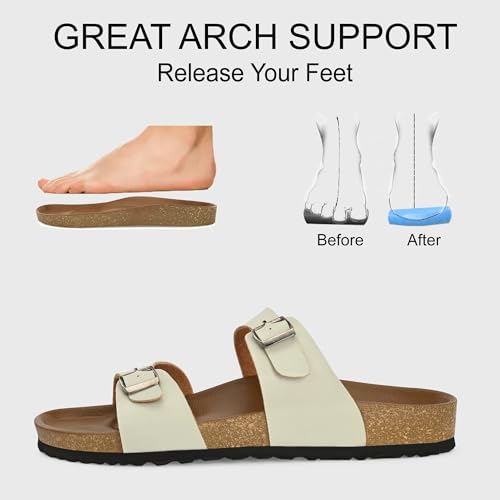 Centrino Women’s Berkin-Style Slip-On Sandals | Open Toe Design | Soft PU Footbed | Lightweight & Comfortable | Arch Support | On-Grip Sole | Casual Outdoor Wear (9223) - Image 3