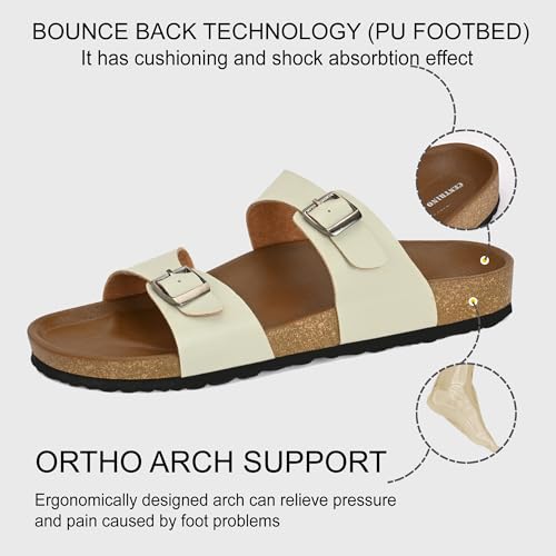 Centrino Women’s Berkin-Style Slip-On Sandals | Open Toe Design | Soft PU Footbed | Lightweight & Comfortable | Arch Support | On-Grip Sole | Casual Outdoor Wear (9223) - Image 4