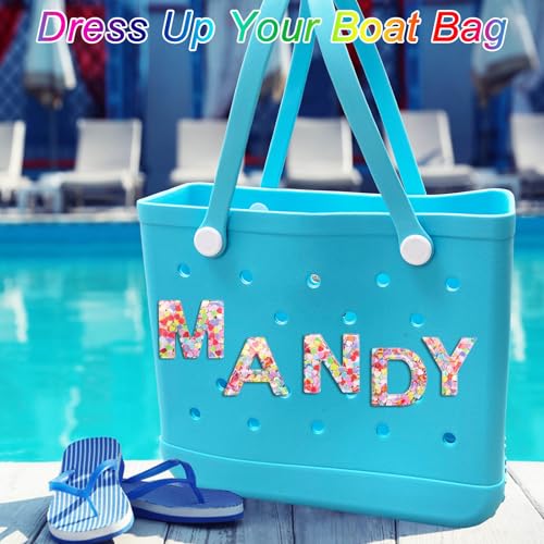 HLUWA Letter Charms for Bogg and Simply Southern Bags - Alphabet Sequin Lettering Accessories, Insert Decorative Letters for Handbag Beach Tote (M) - Image 5