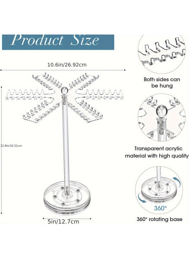 Generic Acrylic necklace holder, rotating necklace holder, hanger, transparent jewelry holder, display stand with 84 hanging - Image 2