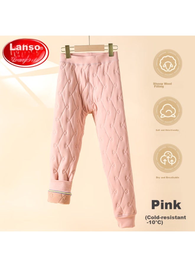 LANG SHA Langsha Children's Thermal Pants For Boys And Girls, Autumn And Winter Fleece-lined Thick Leggings, School Uniform Essential, For Older Children, Autumn Pants  - Image 1