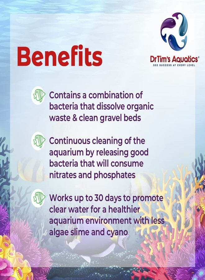 دي آر تيم أكواتيكز جل دكتور تيمز أكواتيكس الآمن للشعاب المرجانية، ذو الإطلاق التدريجي - حل طبيعي لإدارة نفايات أحواض الأسماك والأحواض المائية، يُترك في الحوض، لمعالجة الرواسب العضوية، عبوة من قطعتين، تكفي لمعالجة 20 جالونًا. - Image 3