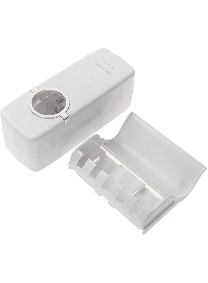 CREATIVE Home Automatic Toothpaste Dispenser Toothbrush Holder Bathroom Products Wall Mount Rack Bath Set Toothpaste Squeezers White  - Image 1