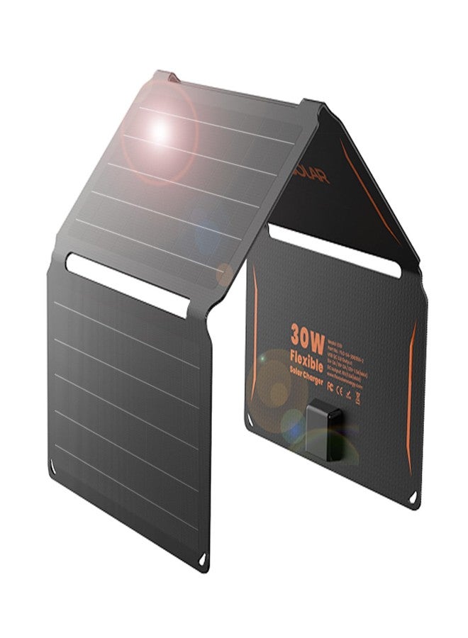 FlexSolar 30W Portable Solar Panel Chargers QC3.0 18W USB-A USB-C Output Foldable Small Power Emergency ETFE Panels IP67 Waterproof Camping Backpacking Hiking for Cell Phone Power Banks Flashlight - Image 1