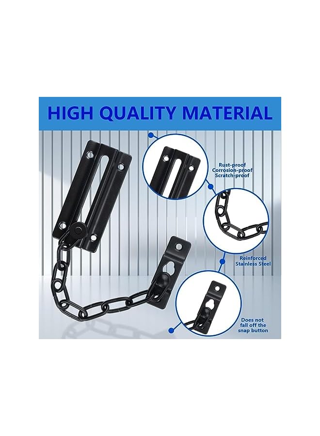 promass Door Chain Lock, 2 Pack Chain Door Guard with Lock, Stainless Steel Door Latch with 12 Screws, Thickened Sturdy Door Latches Lock for Inside Door, Front Door, Pets Kids Safety - Image 4