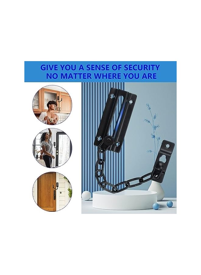 promass Door Chain Lock, 2 Pack Chain Door Guard with Lock, Stainless Steel Door Latch with 12 Screws, Thickened Sturdy Door Latches Lock for Inside Door, Front Door, Pets Kids Safety - Image 3
