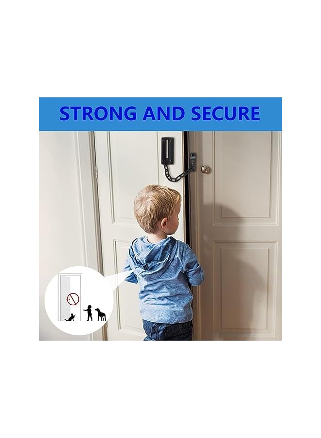 promass Door Chain Lock, 2 Pack Chain Door Guard with Lock, Stainless Steel Door Latch with 12 Screws, Thickened Sturdy Door Latches Lock for Inside Door, Front Door, Pets Kids Safety - Image 2