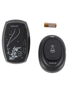 Epsilon جرس الباب - EPSDB1440/ مع جهاز تحكم عن بعد لاسلكي، 36 مقطوعة موسيقية في سلسلة الأوتار الناعمة، تركيب بدون أسلاك، بطارية متضمنة/ مدى يصل إلى 80 مترًا، تصميم خفيف وبسيط، مثالي للمنزل  - Image 1