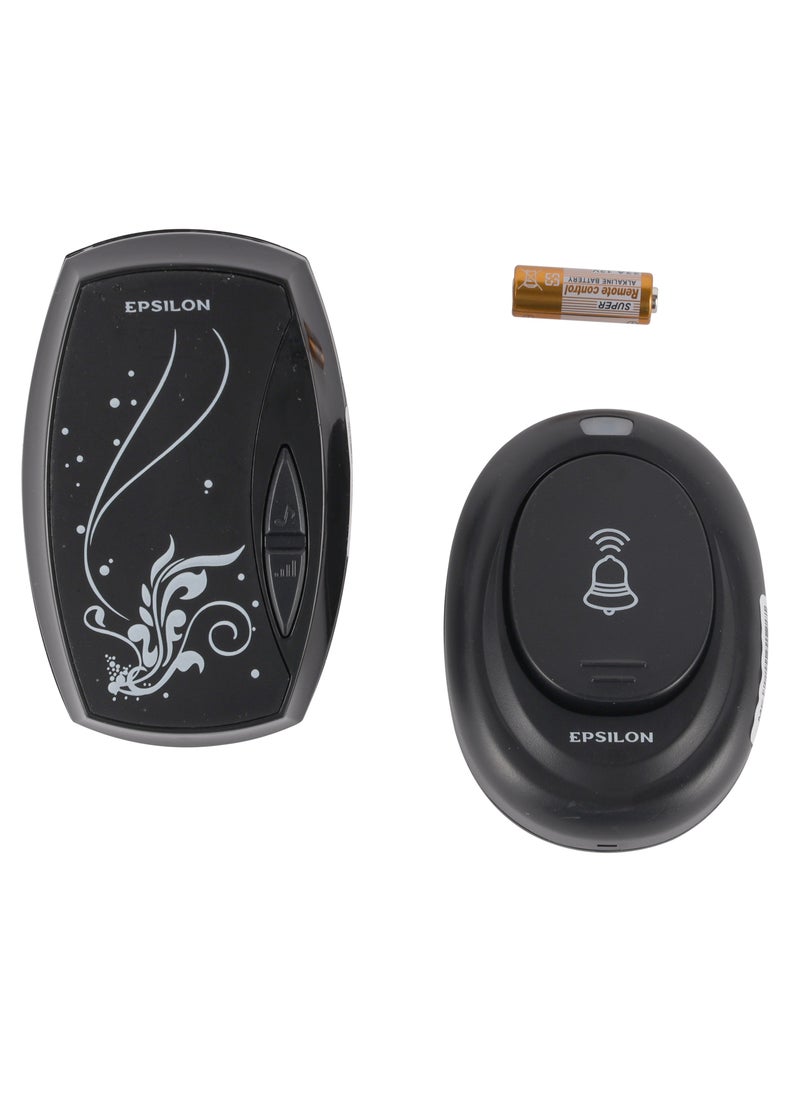 Epsilon - جرس الباب - EPSDB1440/ مع جهاز تحكم عن بعد لاسلكي، 36 مقطوعة موسيقية في سلسلة الأوتار الناعمة، تركيب بدون أسلاك، بطارية متضمنة/ مدى يصل إلى 80 مترًا، تصميم خفيف وبسيط، مثالي للمنزل - Image 1
