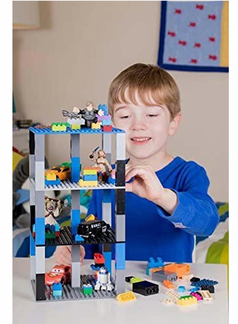 Stackable Baseplates for Building Blocks Compatible with Major Brands Set of 4 in Green Red Blue Yellow for Kids and Adults - Image 5