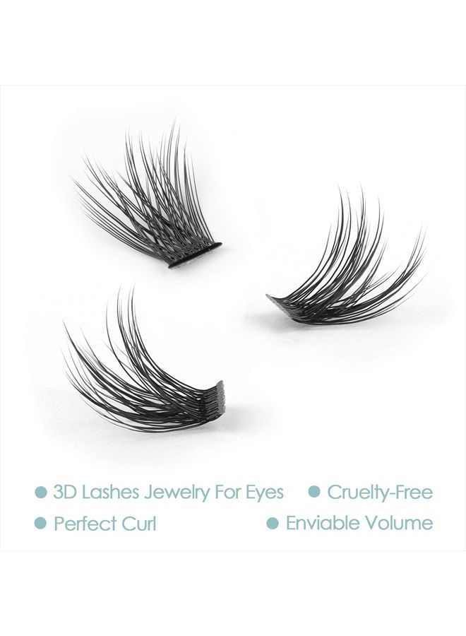EASITENSION DIY Eyelash Extension, 3D Effect Individual Glue Bonded Lash Clusters Volume Lashes Set, Home Eyelash Extension, D curl Lashes Pack (10MM-Volume) - Image 5