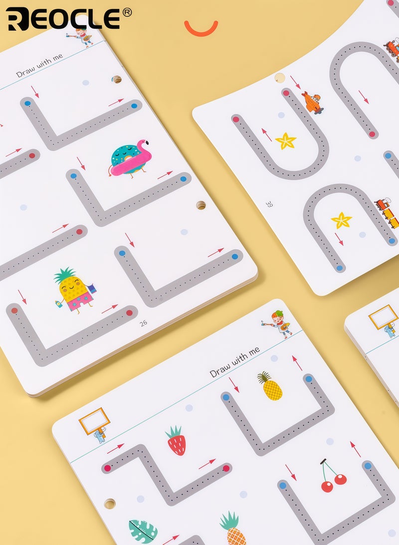 REOCLE Kid's Writing Practice Set with 64 Pages and 7 Erasable Pens Digital Pen Control Workbook with Refillable Design for Kids Writing Skill Improvement - Image 5