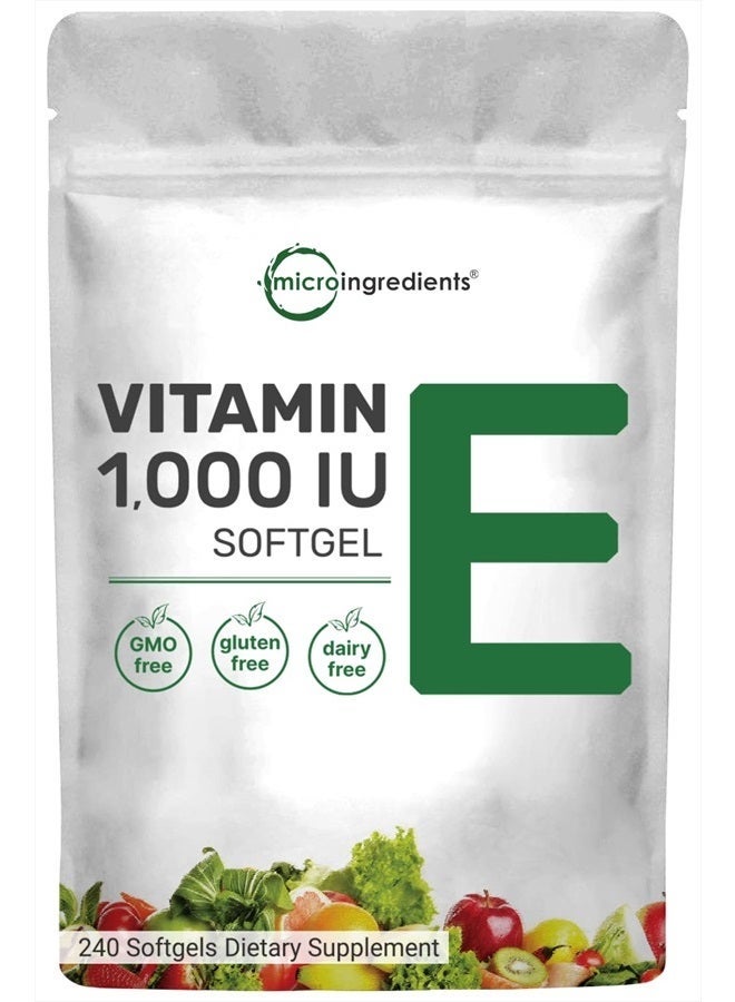 Micro Ingredients Vitamin E 1000 IU Softgels, 240 Count - Support Healthy Skin & Longevity Packaging May Vary - Image 3