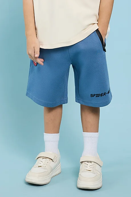 R&B Spiderman Embroidered Shorts with Drawstring Waist