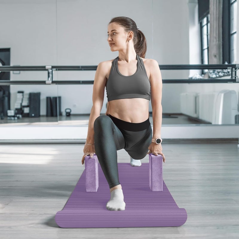 BalanceFrom 7-Piece Yoga Set with 71x24x0.5 Inches Extra Thick Mat and Carrying Sling – Includes 2 Blocks, Stretch Strap, 2 Towels, and Knee Pad for Home, Studio, and Gym Workouts - Image 5