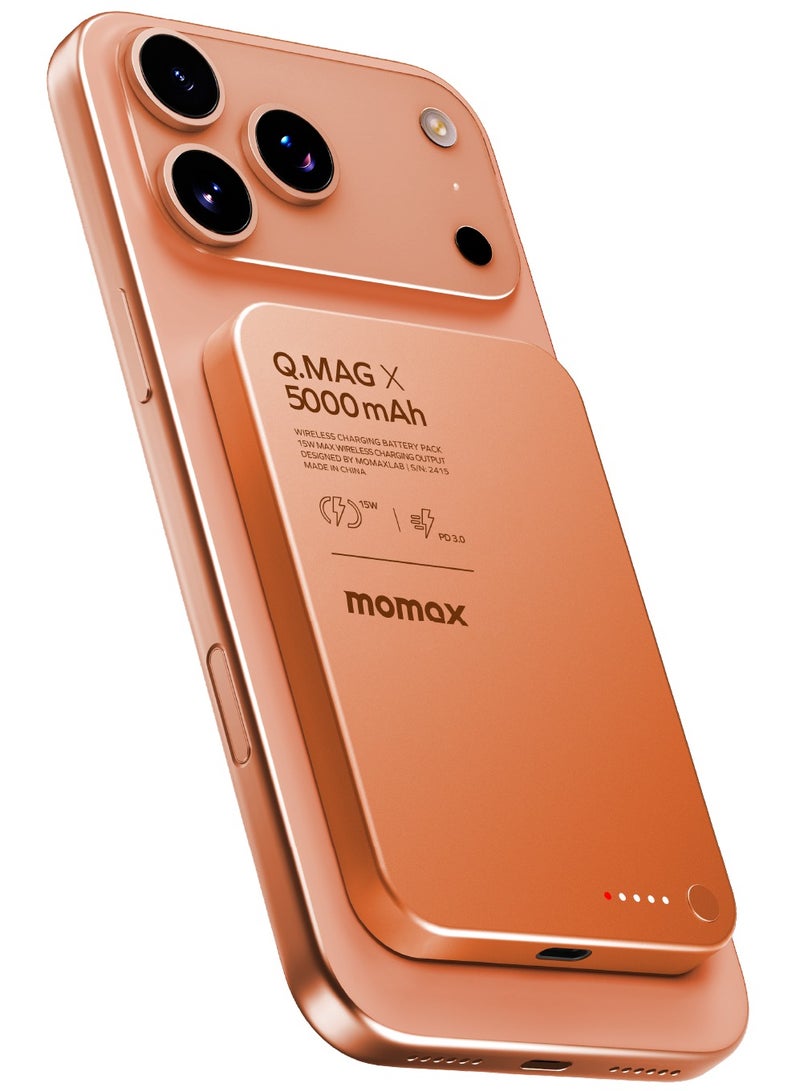 Momax Q.Mag X 5000 مللي أمبير ساعة بطارية مغناطيسية لاسلكية حزمة USB-C حتى 15 واط PD - Image 1