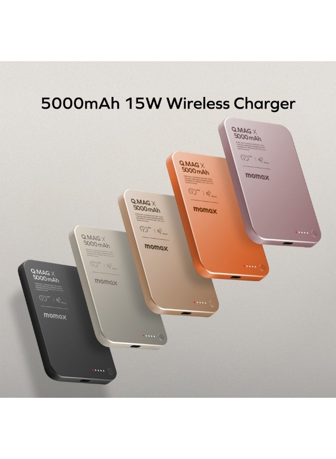 Momax Q.Mag X 5000 مللي أمبير ساعة بطارية مغناطيسية لاسلكية حزمة USB-C حتى 15 واط PD - Image 4