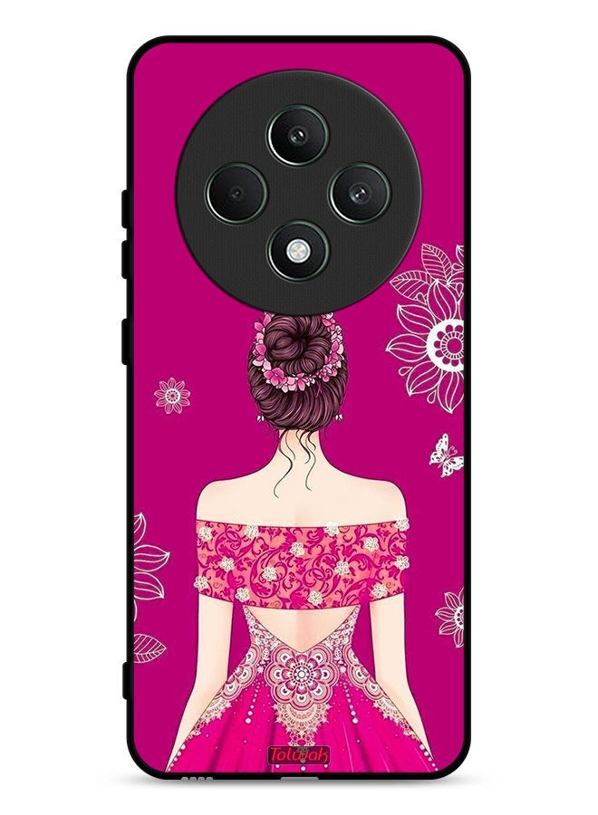 Tolwak Oppo Reno12 F 5G Protective Case Cover Girl And Flowers Art - Image 1