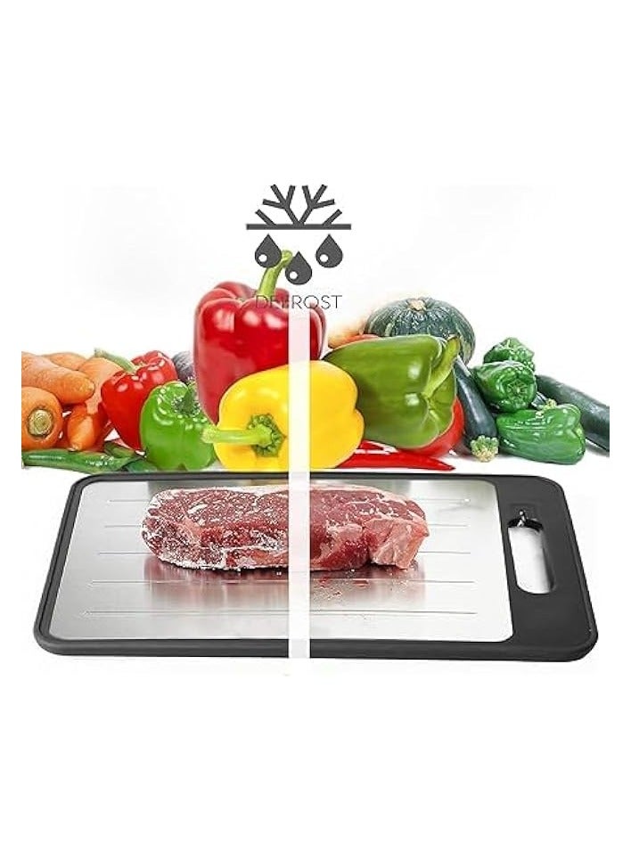 بروماس لوح تقطيع متعدد الأغراض 4 في 1 مع صينية إزالة الجليد ومبشرة ومبراة سكين - لوح تقطيع مضاد للانزلاق ومضاد للبكتيريا للمطبخ 31.1 × 21 سم - Image 2