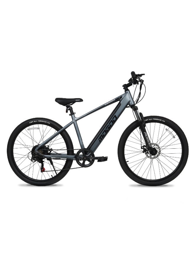 MOGOO دراجة كهربائية جبلية موغو 27.5" E6000 – محرك 36V 350W، بطارية ليشن 10.4Ah، نظام شيمانو 7 سرعات M315، فرامل قرصية مزدوجة 160mm، مساعدة دواسة 5 مستويات – دراجة كهربائية جبلية للبالغين - رمادي - Image 1