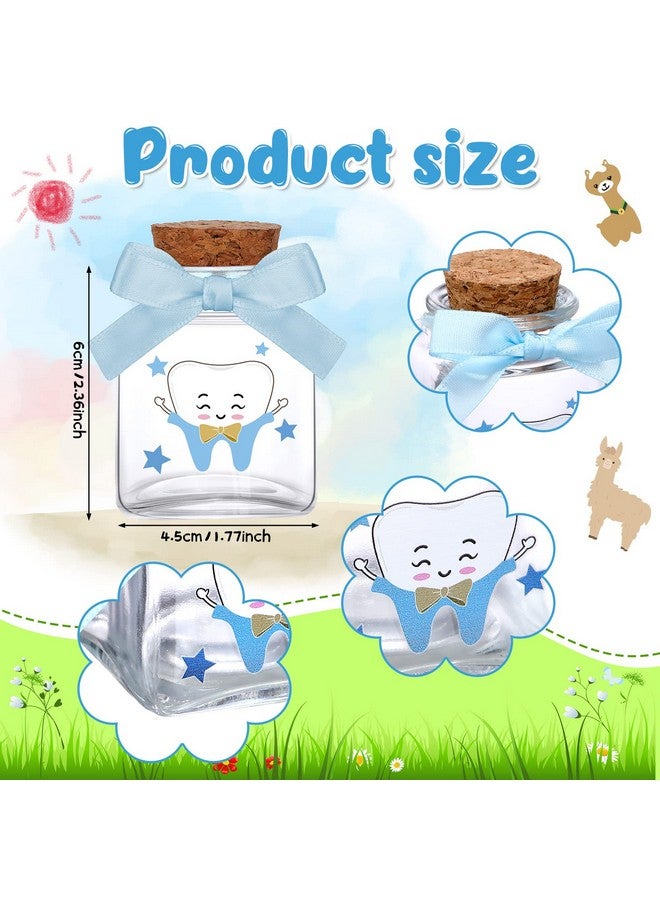 Eaasty 2 Piece Baby Keepsake Box Glass Baby First Teeth Curl Haircut Keepsake Holder for Boys and Girls(Blue,Boy Pattern) - Image 2
