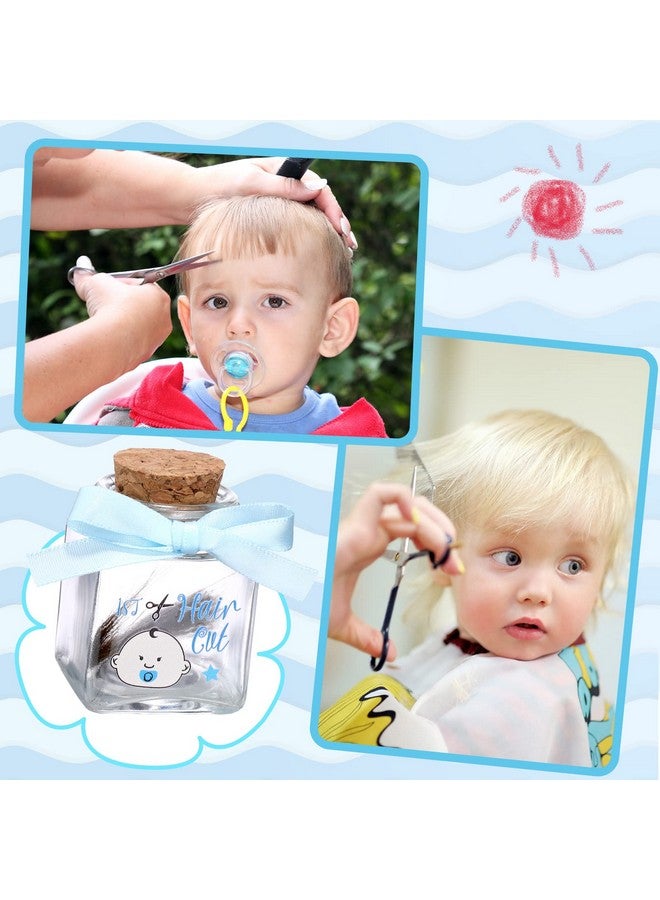 Eaasty 2 Piece Baby Keepsake Box Glass Baby First Teeth Curl Haircut Keepsake Holder for Boys and Girls(Blue,Boy Pattern) - Image 5