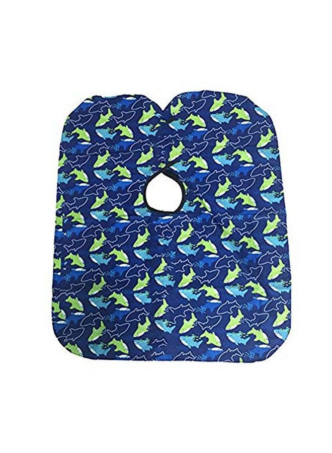 AKOAK Ldren Cartoon Dolphin Patterned Hair Cut Cap Waterproof Hairdresser Dressing Salon Gown Apron Cloak Cloth For Salon - Image 1