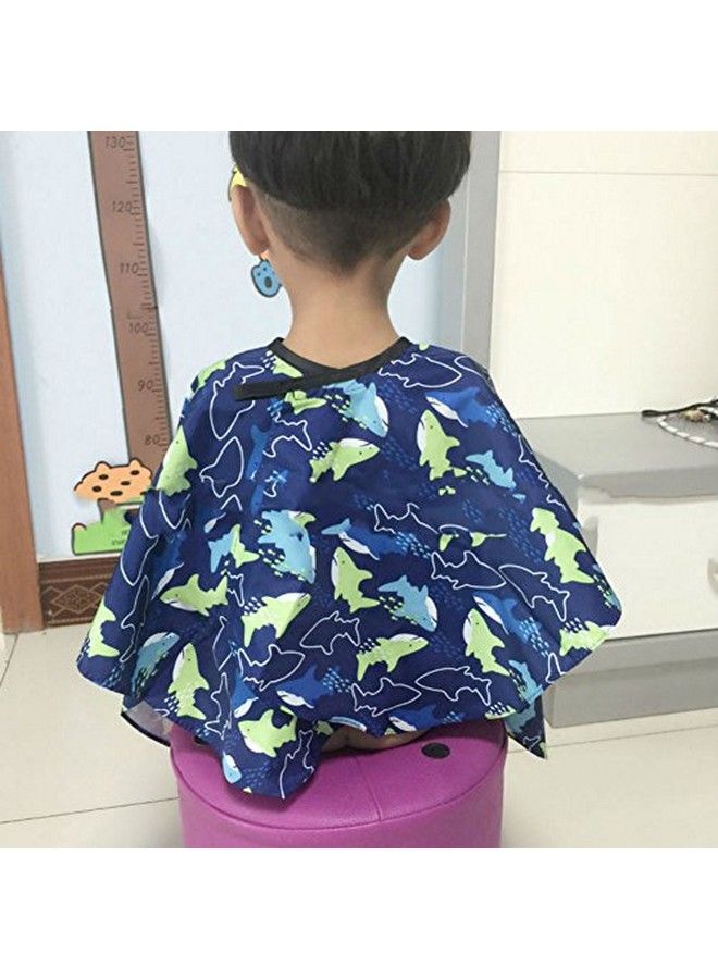 AKOAK Ldren Cartoon Dolphin Patterned Hair Cut Cap Waterproof Hairdresser Dressing Salon Gown Apron Cloak Cloth For Salon - Image 5
