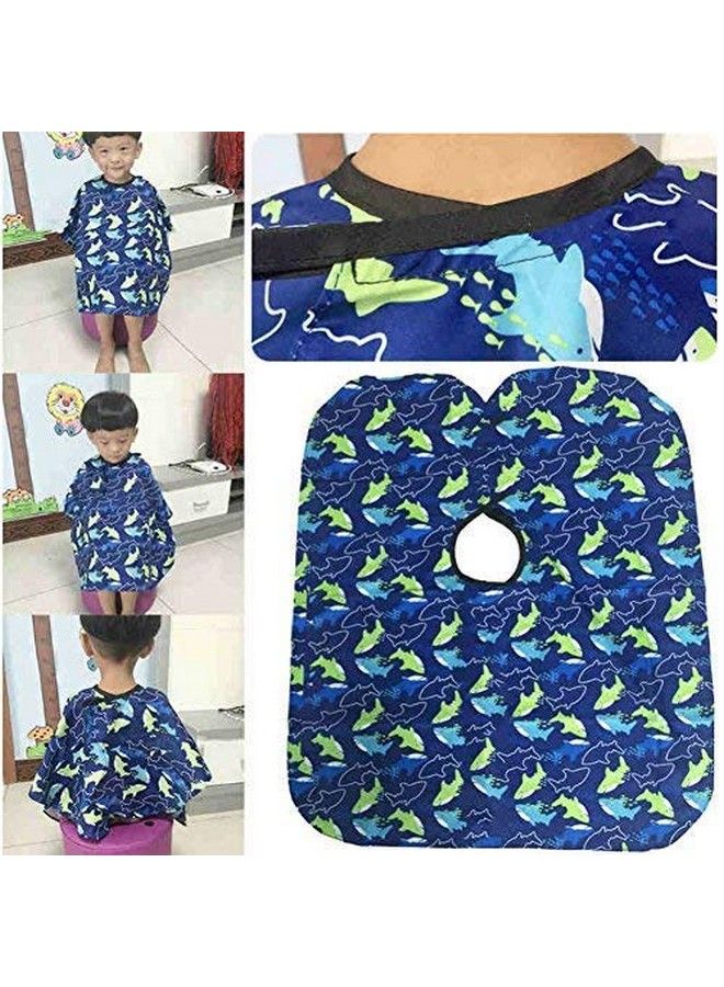 AKOAK Ldren Cartoon Dolphin Patterned Hair Cut Cap Waterproof Hairdresser Dressing Salon Gown Apron Cloak Cloth For Salon - Image 4