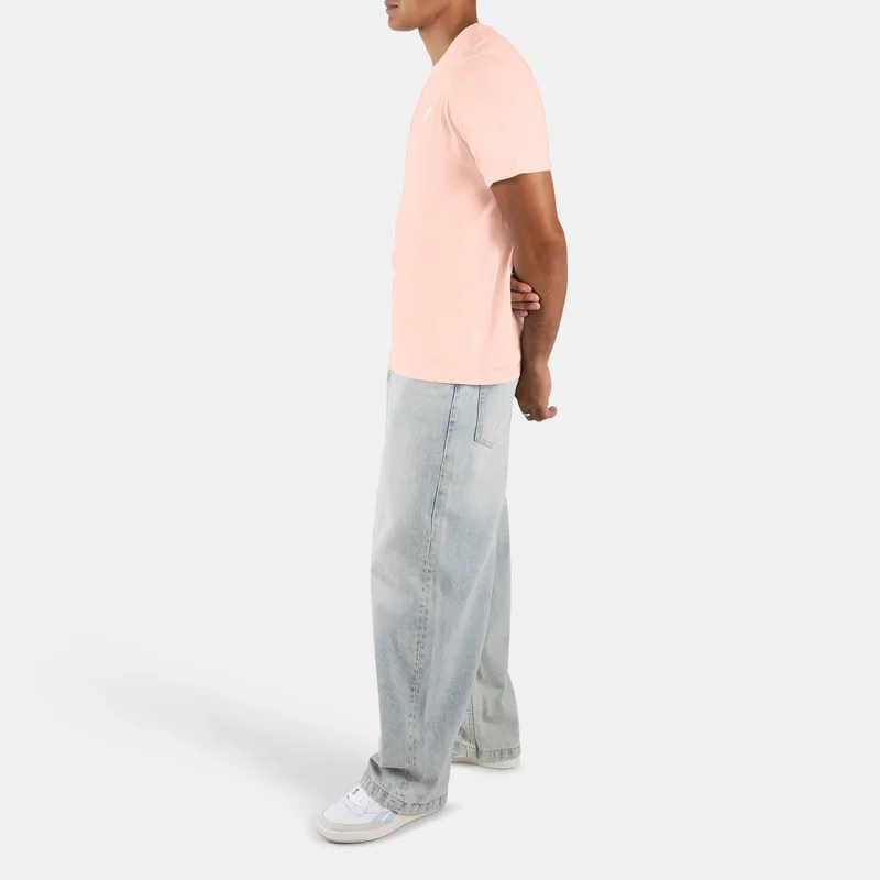Reebok Pure Pink Reebok Cody Small Logo Crew Neck Short Sleeve Men's T-Shirt - Pure Pink for Men | Best Price UAE