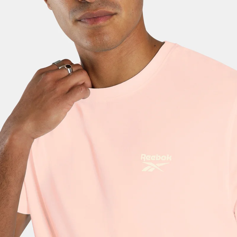 Reebok Pure Pink Reebok Cody Small Logo Crew Neck Short Sleeve Men's T-Shirt - Pure Pink for Men | Best Price UAE
