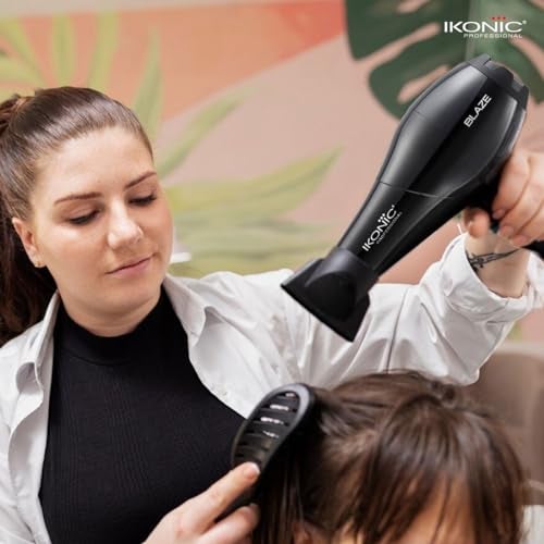 IKONIC Blaze Hair Dryer 1800 Watts-2000 Watts 3 Heat And 2 Speed Setting Combination Powerful AC Motor Comes With 2 Interchangeable Nozzles, For All Hair Types, Black - Image 5
