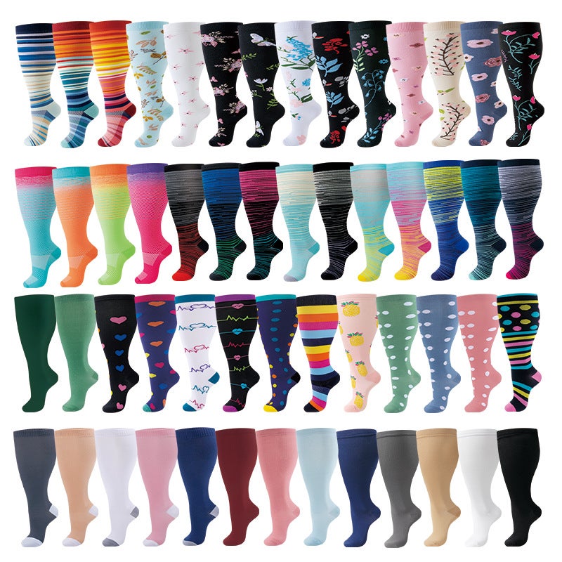 Plus Fertilizer Plus Pressure Socks Nylon Nurses Socks Men'S And Women'S Running Fitness Compression Socks - Image 2