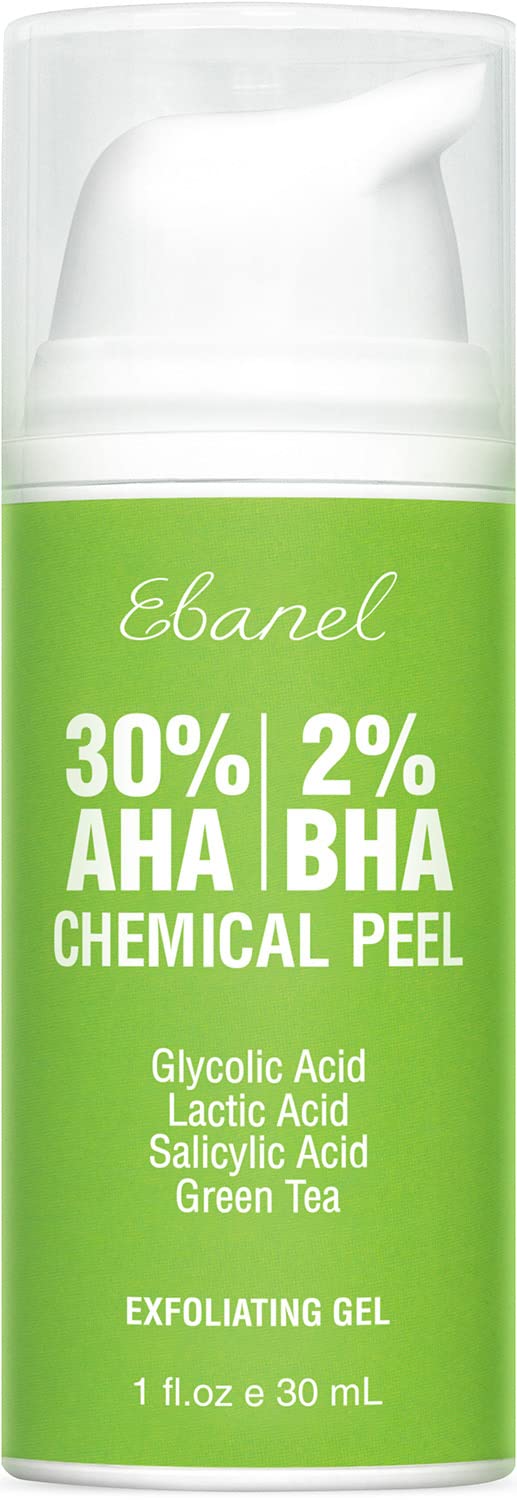 Ebanel Ebanel 30 AHA 2 BHA Chemical Peel Exfoliant Gel Face Peel with Glycolic Acid Salicylic Acid Lactic Acid Green Tea Chamomile for Acne Scars Dark Spots Wrinkles Fine Lines 