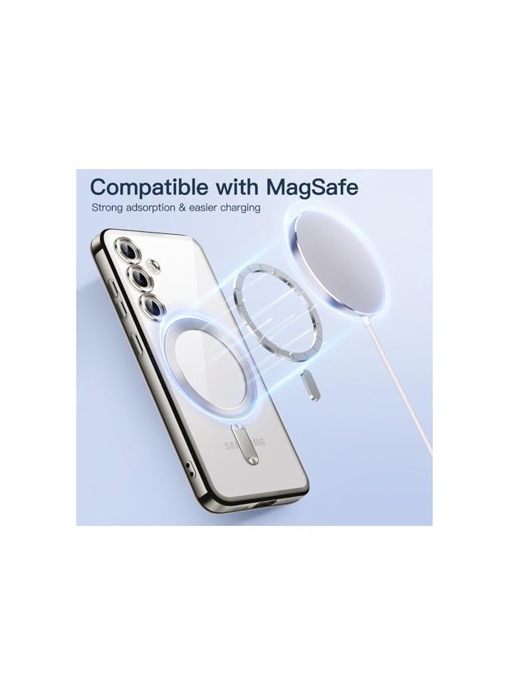 JETech Soft Clear Case for Samsung Galaxy S24 Plus / S24+ 6.7-Inch, Camera Lens Full Protection, Compatible with MagSafe Wireless Charging, Shockproof Electroplated TPU Phone Cover (Marble Gray) - Image 5