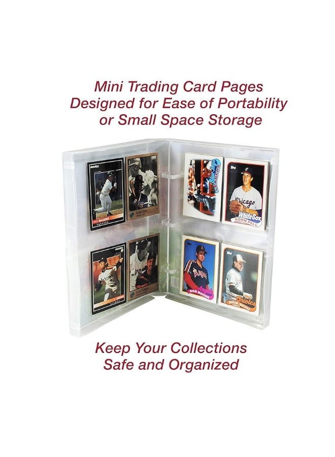 EnvyPak Platinum Series 4 Pocket Trading Card Page for Mini Binders - Pack of 20 Pages - Image 1