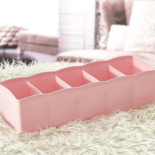 Sulfar 5-Compartments Socks/Handkerchief/Underwear Storage Box Socks Drawer Closet Organizer Storage Boxes (Pack of 2) (multicolor) - Image 4