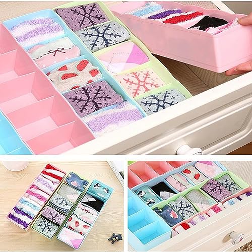 Sulfar 5-Compartments Socks/Handkerchief/Underwear Storage Box Socks Drawer Closet Organizer Storage Boxes (Pack of 2) (multicolor) - Image 5