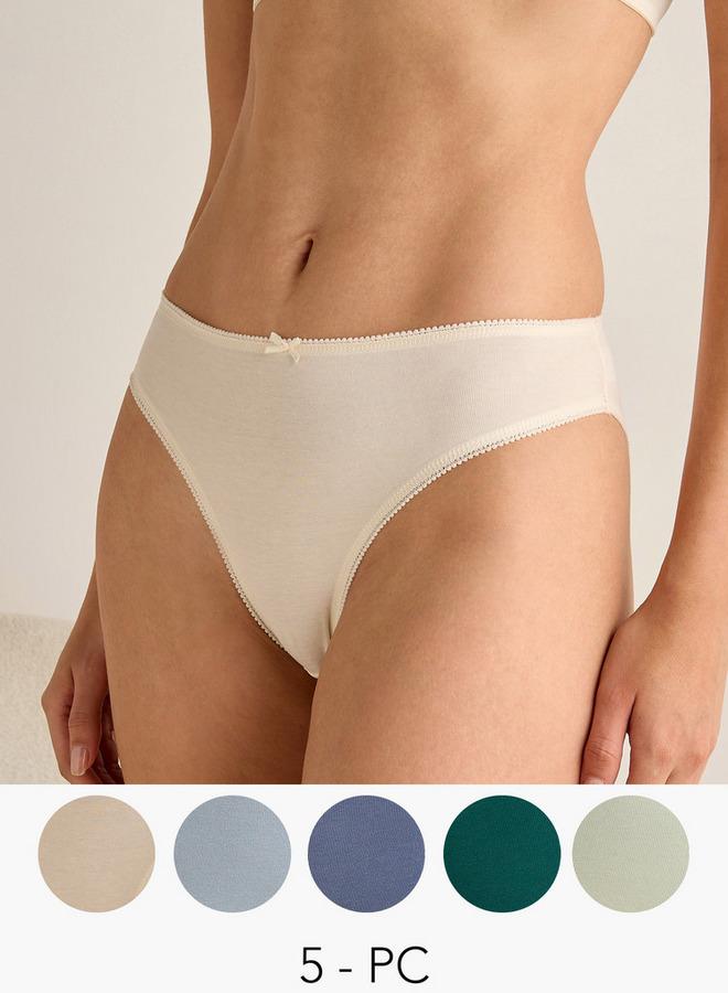 Splash FAV Bow Detail Bikini Briefs - Set of 5 - Image 1