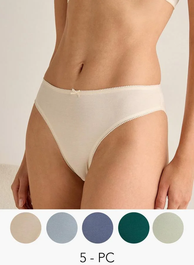 Splash FAV Bow Detail Bikini Briefs   Set of 5