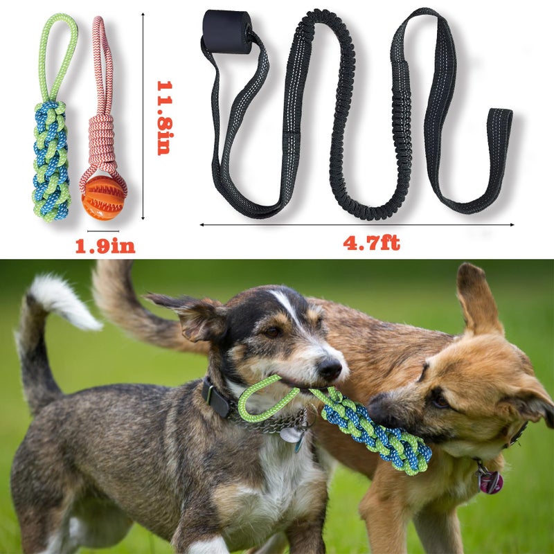 ASDICOXB Interactive Dog Toys Tug of War Dog Toy for Small/Medium/Large Dogs,Teething Rope for Teeth Cleaning,Puzzle Ball for Chewing,Dog Bungee Tug Toy Kit, Blue - Image 2