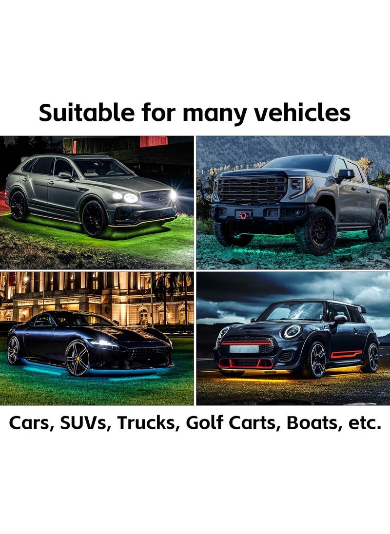 Generic - Underglow Car Lights - RGB LED Lights for Car Exterior, Music Sync Underglow Kit for Cars, Trucks, SUVs, Golf Carts, Boats - Multi-Color Smart APP Controlled Under Car Lights, DC 12V - Image 1
