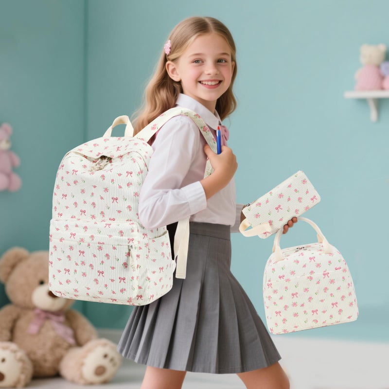 BTOOP School Backpacks for Teen Girls Bookbags Set Lightweight Kids Backpack School Bags with Lunch Box Pencil Case - Image 3